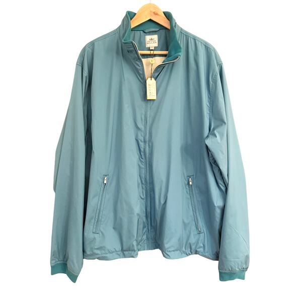 Peter Millar Full Zip Windbreaker Jacket XL Teal Blue Lightweight NEW - Picture 1 of 14